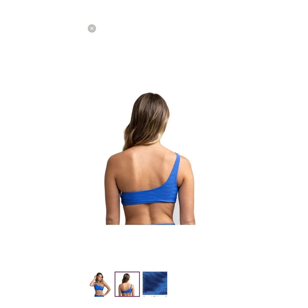 Rhythm Maldives Asymmetrical Bikini Top Cobalt Blue One Shoulder XS NEW